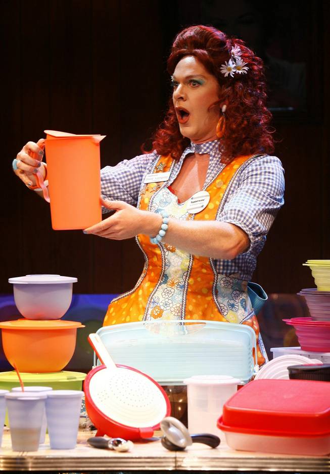 Dixie Longate in “Dixie’s Tupperware Party,” written by Kris Andersson and Elizabeth Meriwether, opening May 10, 2013, at off-Broadway's Ars Nova. 
