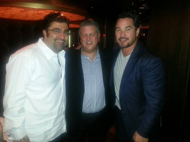 Kia Jam, Derek Stevens and Dean Cain at Andiamo Italian Steakhouse at the D Hotel in downtown Las Vegas on Friday, Aug. 2, 2013.