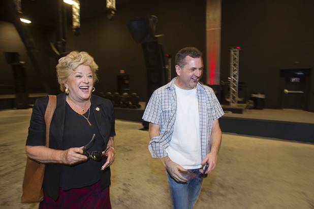 Las Vegas Mayor Carolyn Goodman laughs after touring the main dance floor of Krave Massive gay nightclub with owner Kelly Murphy in the Neonopolis Mall in downtown Las Vegas Thursday, Aug. 8, 2013. The nightclub opened in June.