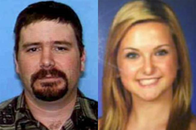 This combination of undated file photos provided by the San Diego Sheriff's Department shows James Lee DiMaggio, 40, left, and Hannah Anderson, 16. DiMaggio is suspected of killing Hannah's mother Christina Anderson, 44, and her 8-year-old brother Ethan Anderson, whose bodies were found in DiMaggio's burning house in California near the Mexico border. DiMaggio was shot dead in Idaho on Saturday as the girl was rescued.