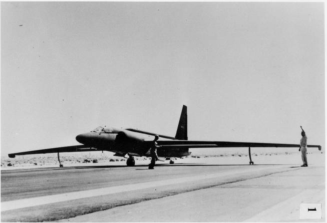 This photo shows a U-2 on a landing strip was part of a CIA report on U-2s that includes information on Area 51 and was recently declassified. 