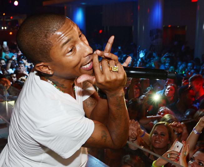Pharrell Williams performs at Pure in Caesars Palace on Wednesday, ...
