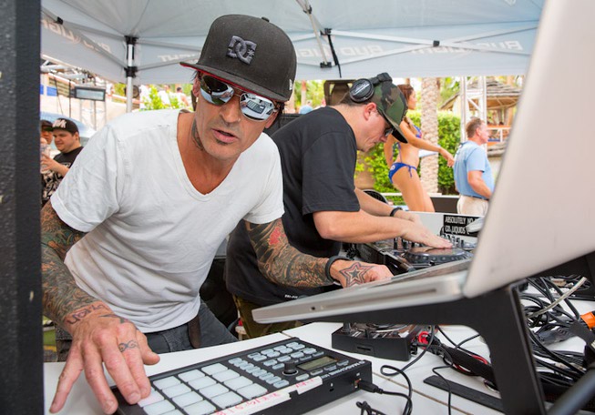 Tommy Lee DJs with DJ Aero at Rehab in the ...