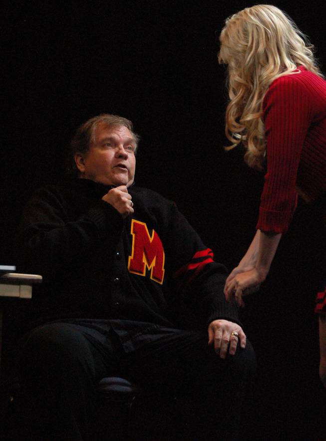 Meat Loaf and Lyssa Lynne during rehearsals for "Rocktellz & Cocktails" at Planet Hollywood.
