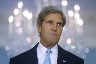 Secretary of State John Kerry makes a statement about Syria at the State Department in Washington, Friday, Aug. 30, 2013. Kerry said the U.S. knows, based on intelligence, that the Syrian regime carefully prepared for days to launch a chemical weapons attack.  