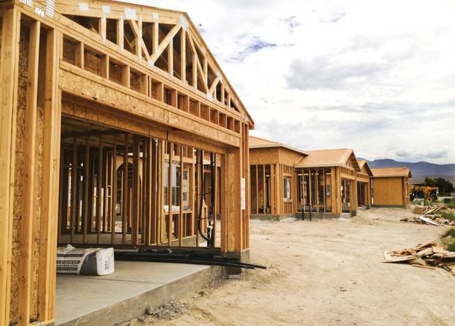 Mountain Falls, a master-planned community in Pahrump, is the only place in town where subdivisions are being built, as seen above on Monday, Sept. 9, 2013.