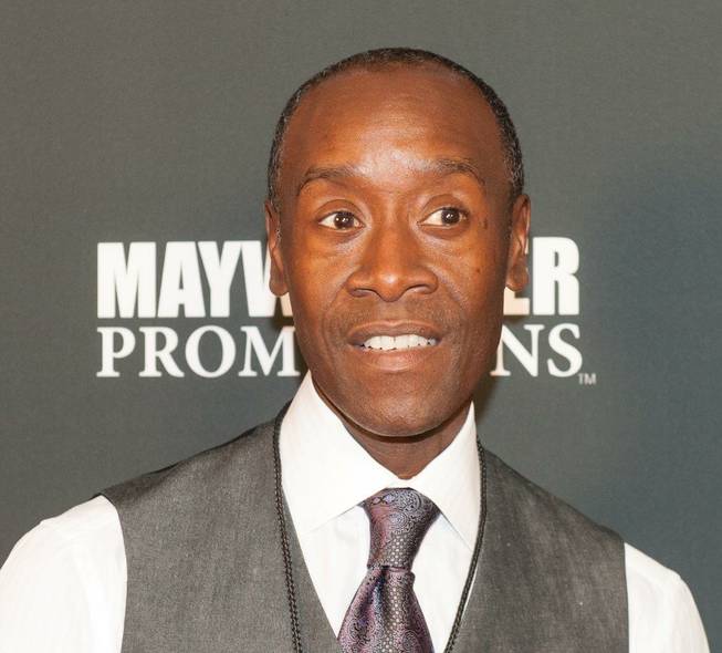 Don Cheadle arrives at the pre-fight red carpet for Floyd ...