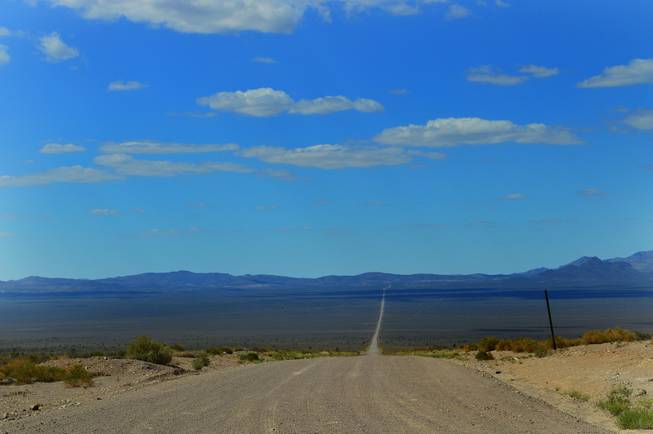 Groom Lake Road, shown on Sept. 16, 2013, leads off of Highway 375 leads to Area 51, the federal government's secret base.