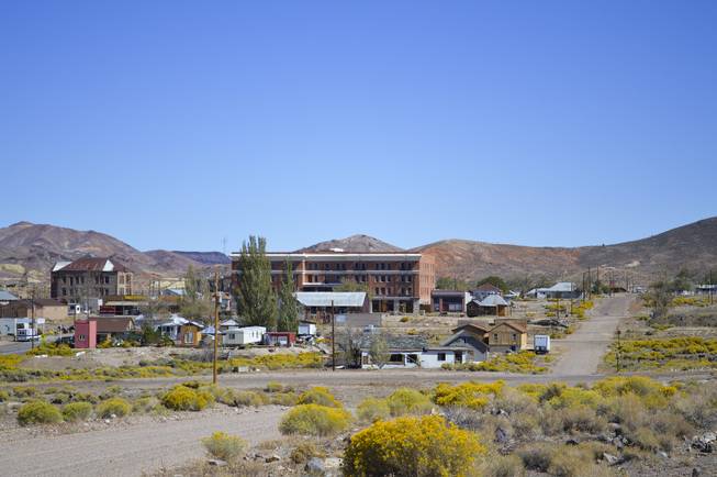 A view of Goldfield, NV, Tuesday, Sept. 17, 2013.  The big building on the right is the Goldfield Hotel, which is famous for being haunted and has been featured on the Travel Chanel's "Ghost Adventures."