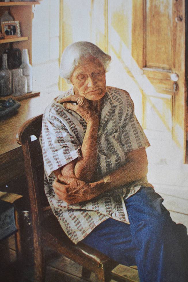 This is a photo of Rose Walter that sits in the Belmont Inn & Saloon. It appeared in a 1974 edition of National Geographic. Rose - people still refer to her as just "Rose" - was considered the "guardian" of Belmont. She died in 1987 at the age of 93.