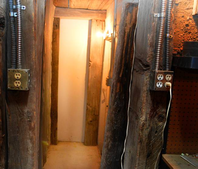 This hallway in the basement of the Mizpah Hotel leads to a room that is said to be haunted.