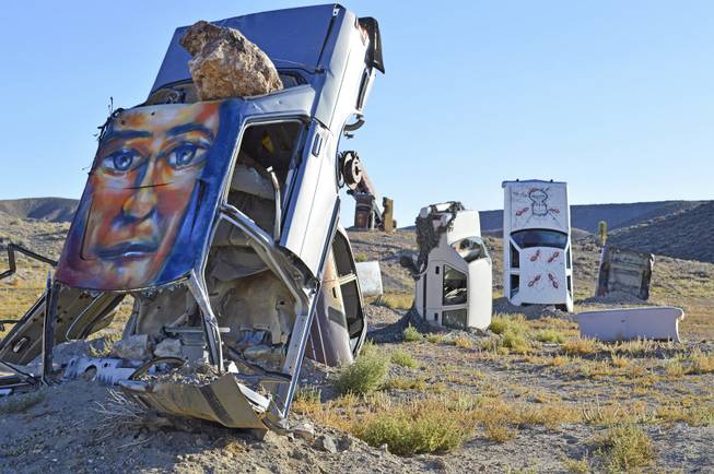 The International Car Forest of the Last Church is an artist's creation in Goldfield, seen here on Sept. 20, 2013.