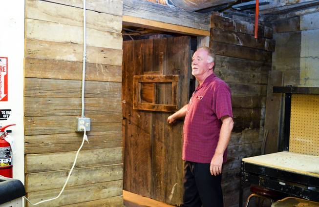 John McCormick, the general manager of the Mizpah Hotel in Tonopah, provides a tour on Thursday, Sept. 19, 2013. The door in basement leads to an area that some people believe is haunted.