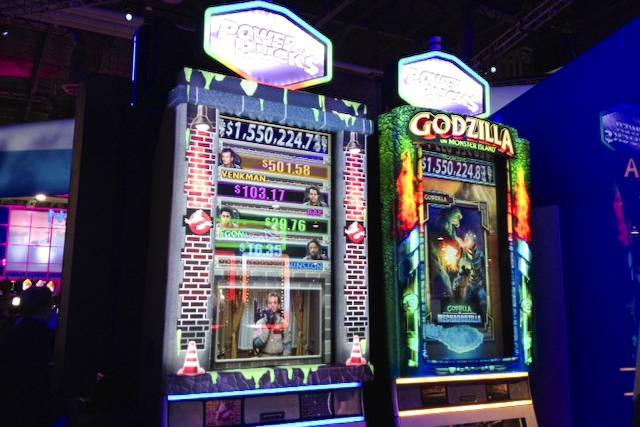 New Godzilla slot machine at the 2013 G2E convention.