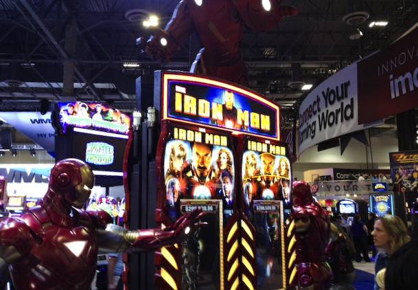 New Iron Man slot machine at the 2013 G2E convention.