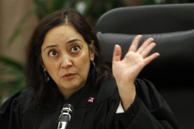 Judge Yvette M. Palazuelos during the rebuttal argument in the Michael Jackson family case against concert promoter AEG Live LLC in a downtown Los Angeles courtroom, Thursday, Sept.  26, 2013.