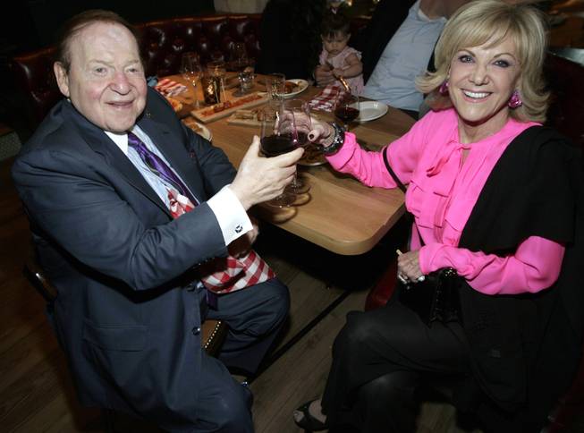 Sheldon Adelson and Elaine Wynn at Buddy V’s Ristorante in Palazzo on Sunday, Oct. 6, 2013.