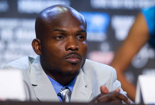 Undefeated WBO welterweight champion Timothy Bradley Jr. attends a news conference at the Wynn Las Vegas Resort Wednesday, Oct. 9, 2013. Bradley will defend his title against Juan Manuel Marquez of Mexico at the Thomas & Mack Center Saturday.