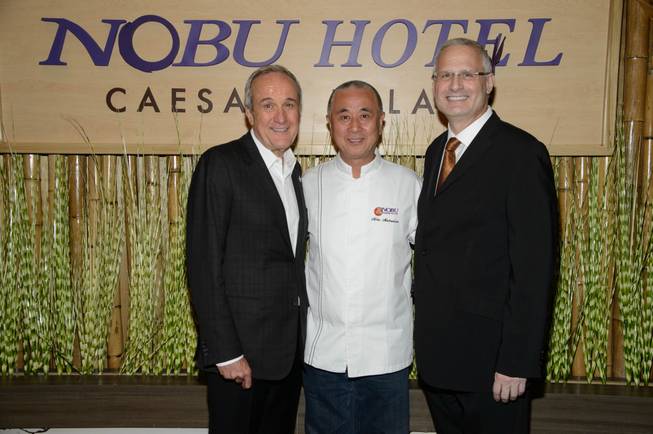 Larry Ruvo, Nobu Matsuhisa and Gary Selesner attend 2013 Nobu ...