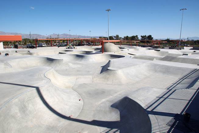 A large skate park is seen at the soon to open Craig Ranch Park in North Las Vegas Tuesday, October 15, 2013,
