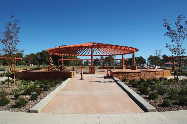 This is the central plaza at the soon to open Craig Ranch Park in North Las Vegas Tuesday, October 15, 2013,