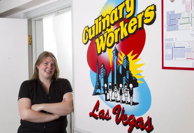 Mirage housekeeper Barbara Cahill poses at the Culinary Union Hall, Local 226, in Las Vegas Tuesday, June 18, 2013. About three years ago, the 38-year-old single mother of two decided to move to Las Vegas in order to be close to her retired parents and working sister. 
