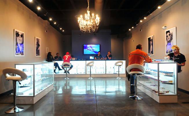 The posh interior of The Vapery is shown here on Friday, Oct. 11, 2013. The Vapery is a local vapor shop located at 8060 S. Rainbow Road. The rise in e-cigarette use among young adults and teenagers is a growing concern among health officials, who have long waged a public health campaign against smoking.