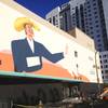 A mural for the 'Life is Beautiful' festival in mid progress in downtown Las Vegas as seen on Monday, Oct. 21, 2013.