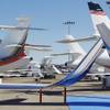 Planes are seen during a static display of jets at the Henderson Executive Airport Tuesday, Oct. 22, 2013 as part of the National Business Aviation Association convention.