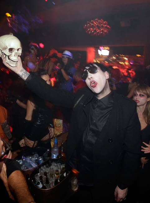 Marilyn Manson hosts a Halloween party on Tuesday, Oct. 29, ...