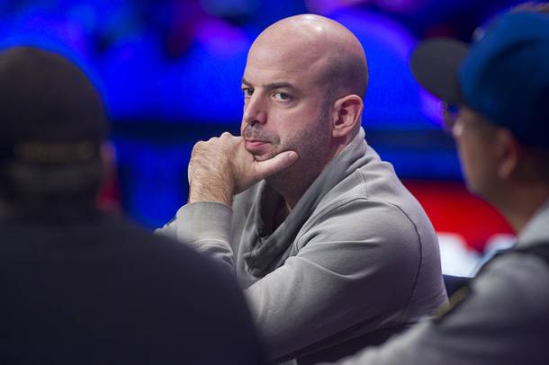 Amir Lehavot, 38, an Israeli currently residing in Weston, Fla., competes during the final table of the World Series of Poker $10,000 buy-in no-limit Texas Hold 'Em tournament at the Rio Monday, Nov. 4, 2013.