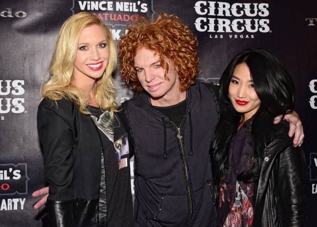Carrot Top, center, and guests at Vince Neil’s Tatuado, Eat, ...