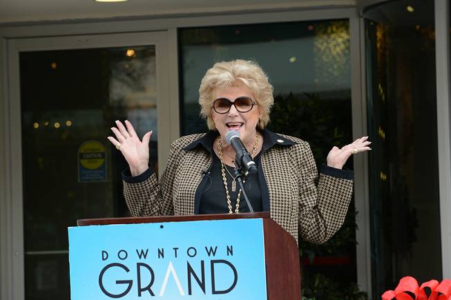 Mayor Carolyn G. Goodman speaks at the official ribbon-cutting ceremony of the Downtown Grand Las Vegas on Tuesday, Nov. 12, 2013, at 2:15 p.m., or (11/12/13/14/15).