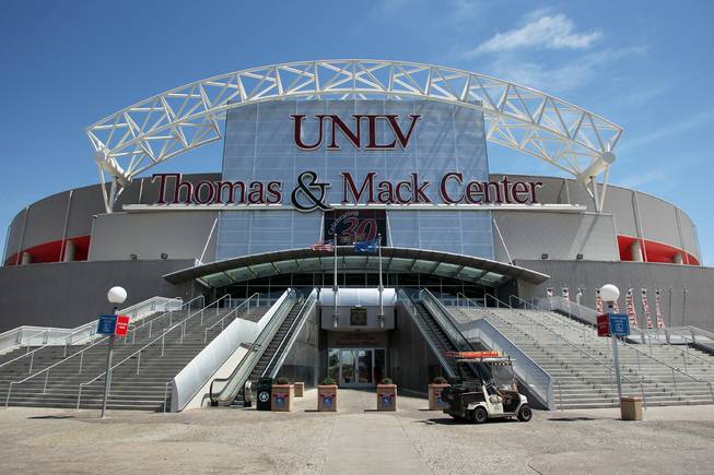 The front exterior of the Thomas & Mack Center on April 30, 2013.  