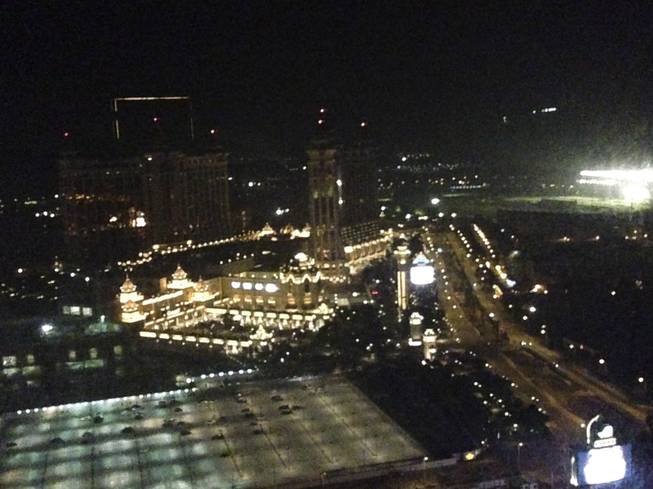 A nighttime shot of the Cotai Strip from the 33rd floor of the Venetian.Macau on Tuesday, Nov. 19, 2013.