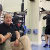 Bob Arum sits for an interview with ESPN The Magazine writer Tim Struby during an undercard workout the morning of Tuesday, Nov. 19, 2013, at Venetian Macau.