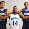 Centennial basketball players, from left, Eddie Davis, Khalil Thompson and Troy Brown Thursday, Nov. 21, 2013.