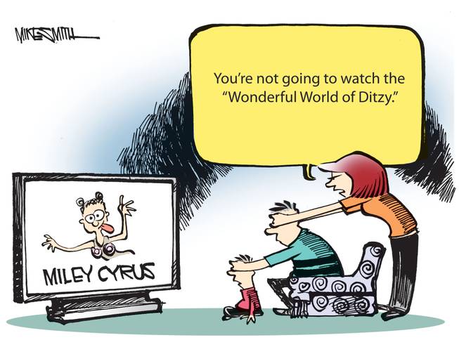 The winner of the November Smithereens Cartoon Caption Contest is "You're not going to watch the 'Wonderful World of Ditzy.' "