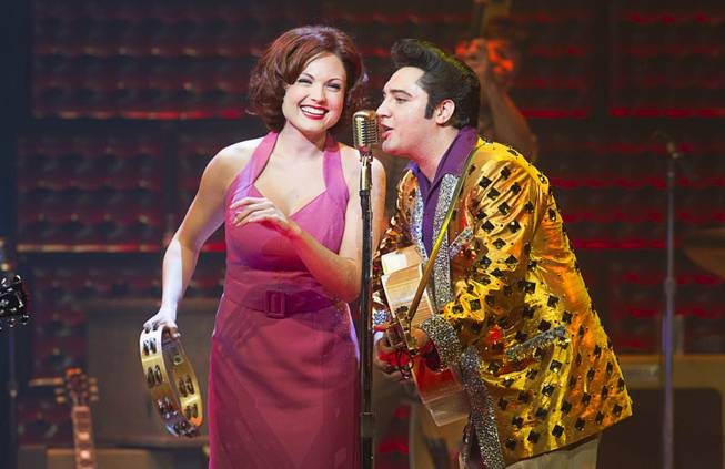 Felice Garcia as Dyanne and Justin Shandor as Elvis Presley perform during "Million Dollar Quartet" at Harrah's Wednesday, Dec. 4, 2013.