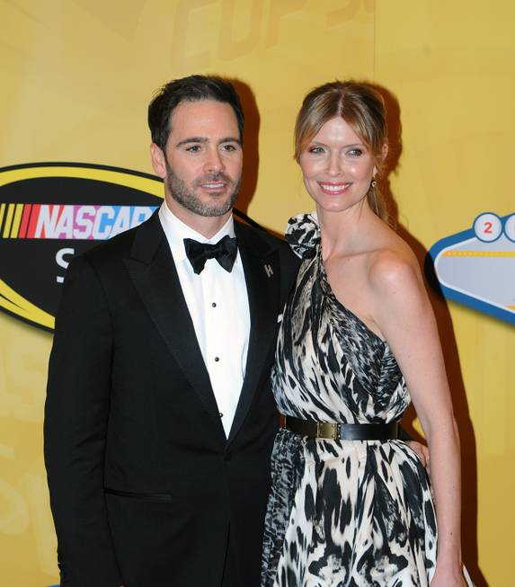 Six-time NASCAR champion Jimmie Johnson and his wife, Chandra, arrive ...
