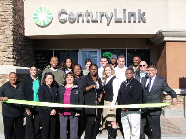 CenturyLink employees participate in a ribbon cutting ceremony during the launch of CenturyLink’s gigabit fiber service at the new retail store at 6592 N. Decatur Blvd #110, Las Vegas, NV on Thursday, Dec. 5.