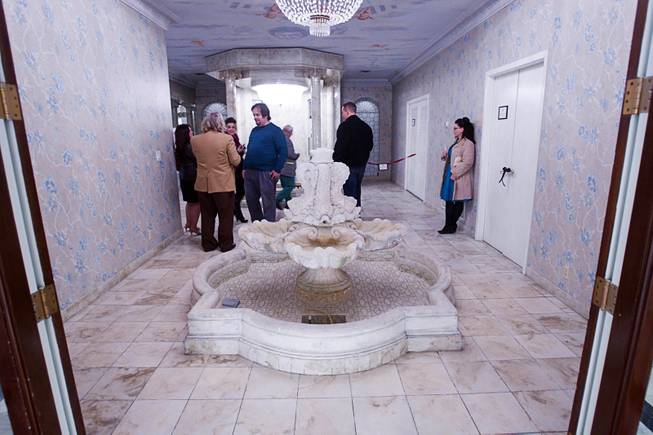 A hallway fountain is shown during an open house and book signing at the Liberace house Monday, Dec. 9, 2013.  Liberace's former residence was purchased by British businessman Martyn J. Ravenhill for $500,000 in August.