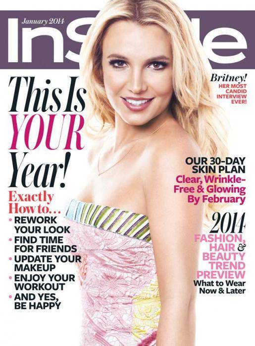Britney Spears on the January 2014 cover of InStyle.