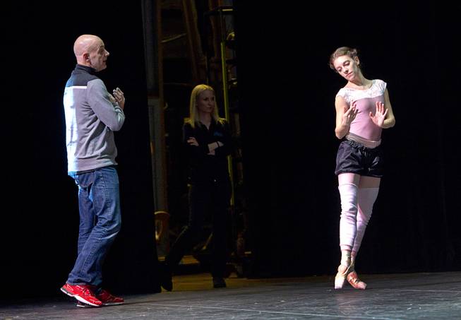 James Canfield, artistic director for Nevada Ballet Theater, watches dancer Betsy Lucas during a rehearsal for Nevada Ballet Theater’s “The Nutcracker” at the Smith Center for the Performing Arts on Wednesday, Dec. 11, 2013. The annual performance opens Saturday and runs through Dec. 22.
