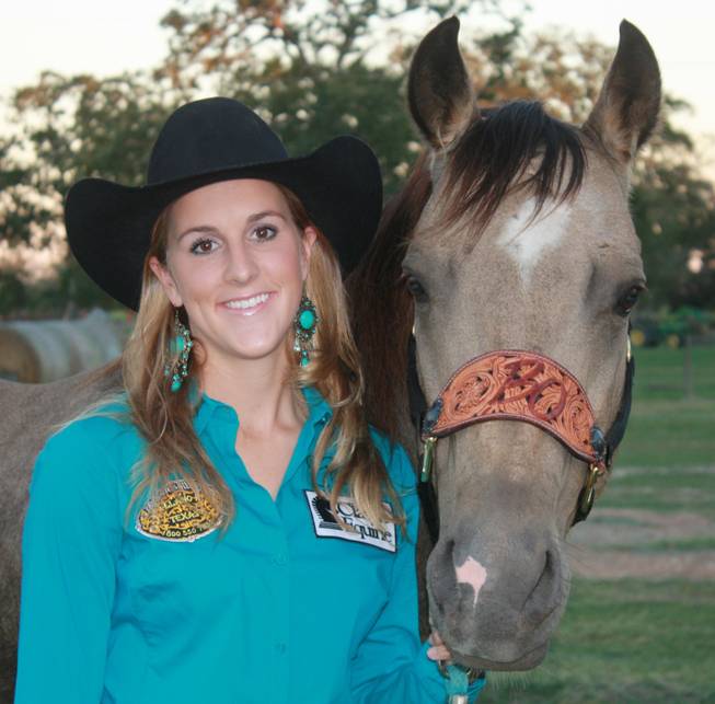 Barrel racer Taylor Jacob and her horse Bo.