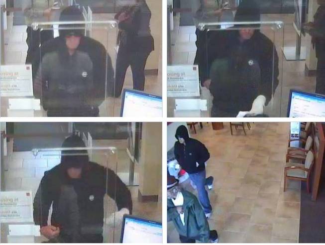 Henderson Police are searching for this man, suspected of robbing the Wells Fargo bank branch at 1411 W. Sunset Road about 1 p.m. Saturday. 