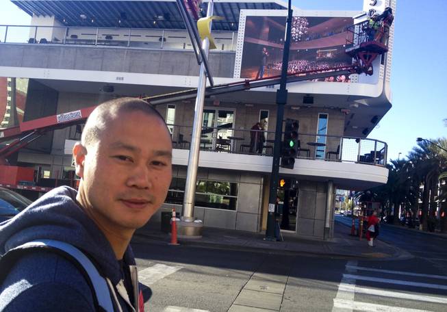 Tony Hsieh in front  of Inspire Theater the day after his birthday.