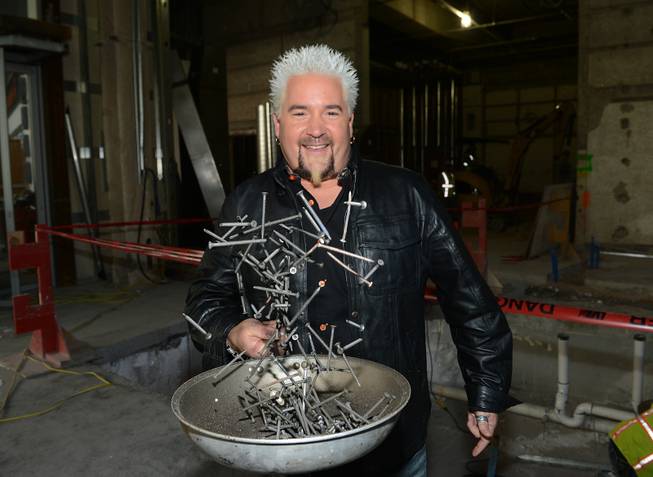 Guy Fieri at the construction site of his new restaurant Guy Fieri’s Vegas Kitchen & Bar on Friday, Dec. 20, 2013, on the Strip.