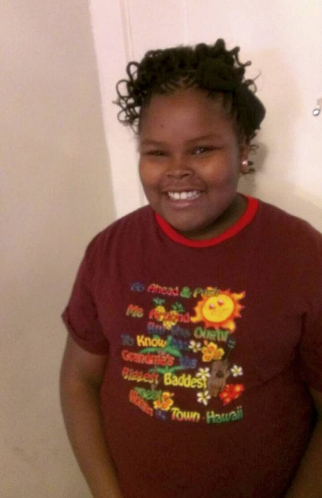 This undated photo provided by the McMath family and Omari Sealey shows Jahi McMath. McMath remains on life support at Children's Hospital Oakland nearly a week after doctors declared her brain dead, following a supposedly routine tonsillectomy.