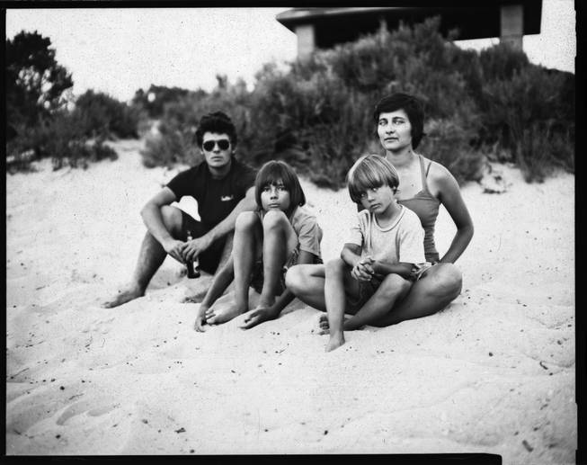 Siblings Louis, Leo, Lucy and Hugo LeBohec on Antelope Island, Great Salt Lake, Utah. Shot on a 4x5 camera with a paper negative.